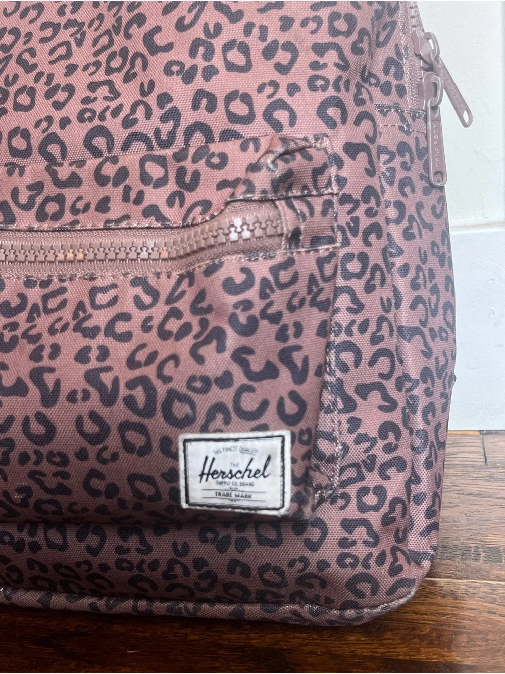Herschel Leopard Print Backpack — brown & black